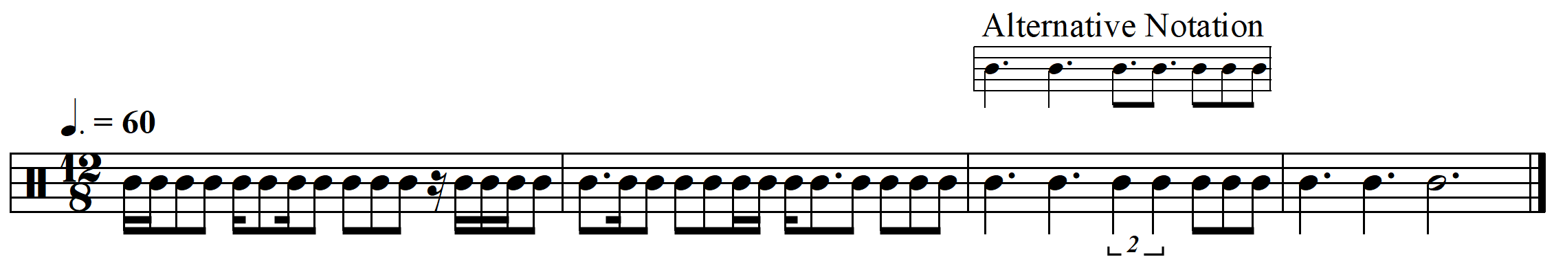 rhythmic dictation compound meter advanced example 2